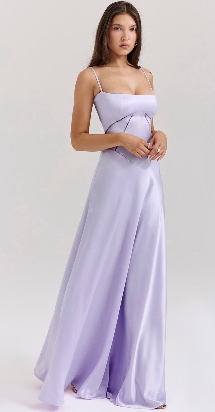 purple dress house of cb Clothing: Maxi Dresses: 'Mira' Lilac Floral Jacquard Tiered Midi Dress