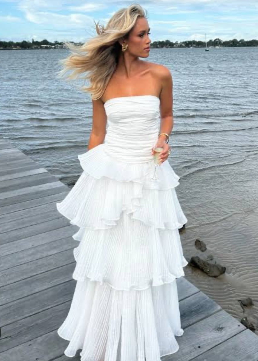 Sunbeam Ruched Bustier and Cosmos Skirt - Ivory