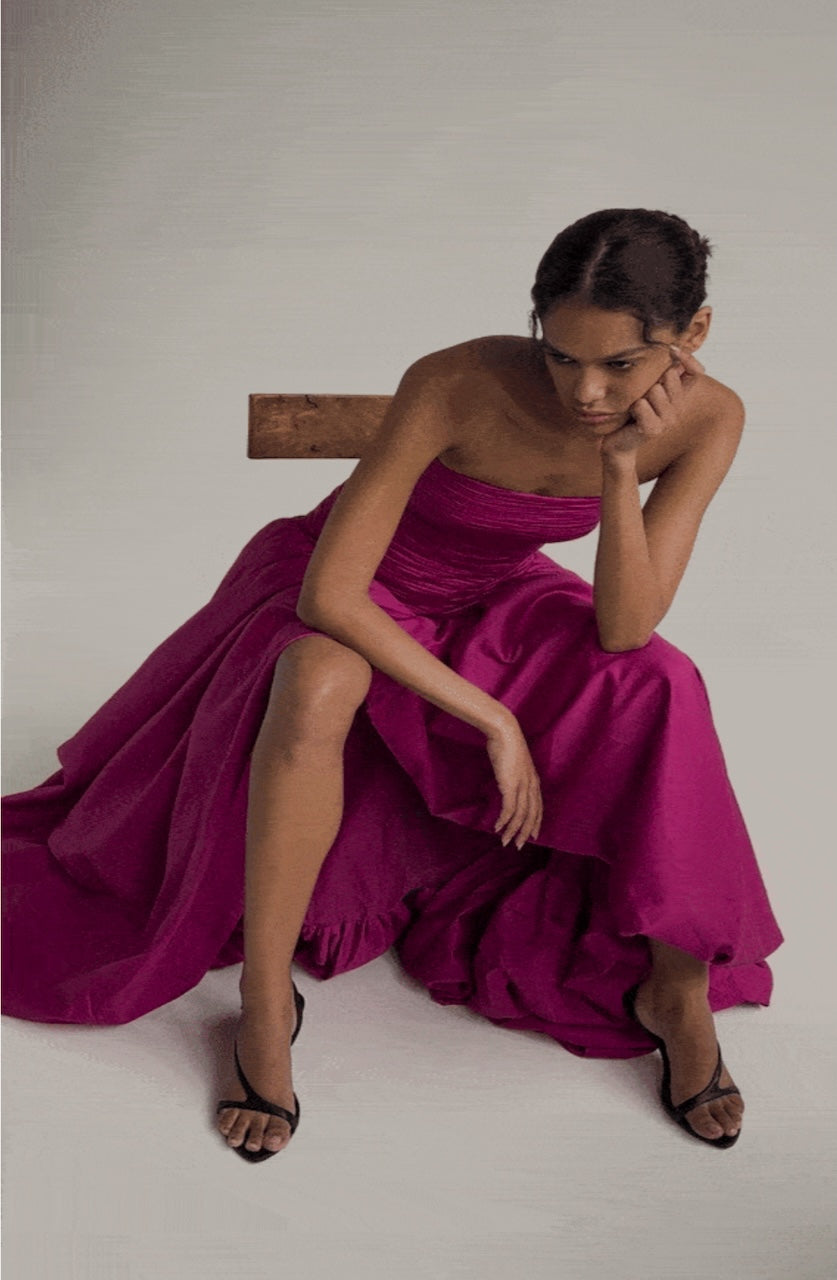 Violette Bubble Maxi Dress - Magenta