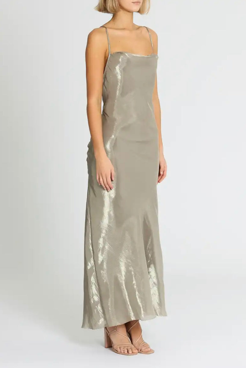 Fleur Maxi Dress - Silver - For Sale