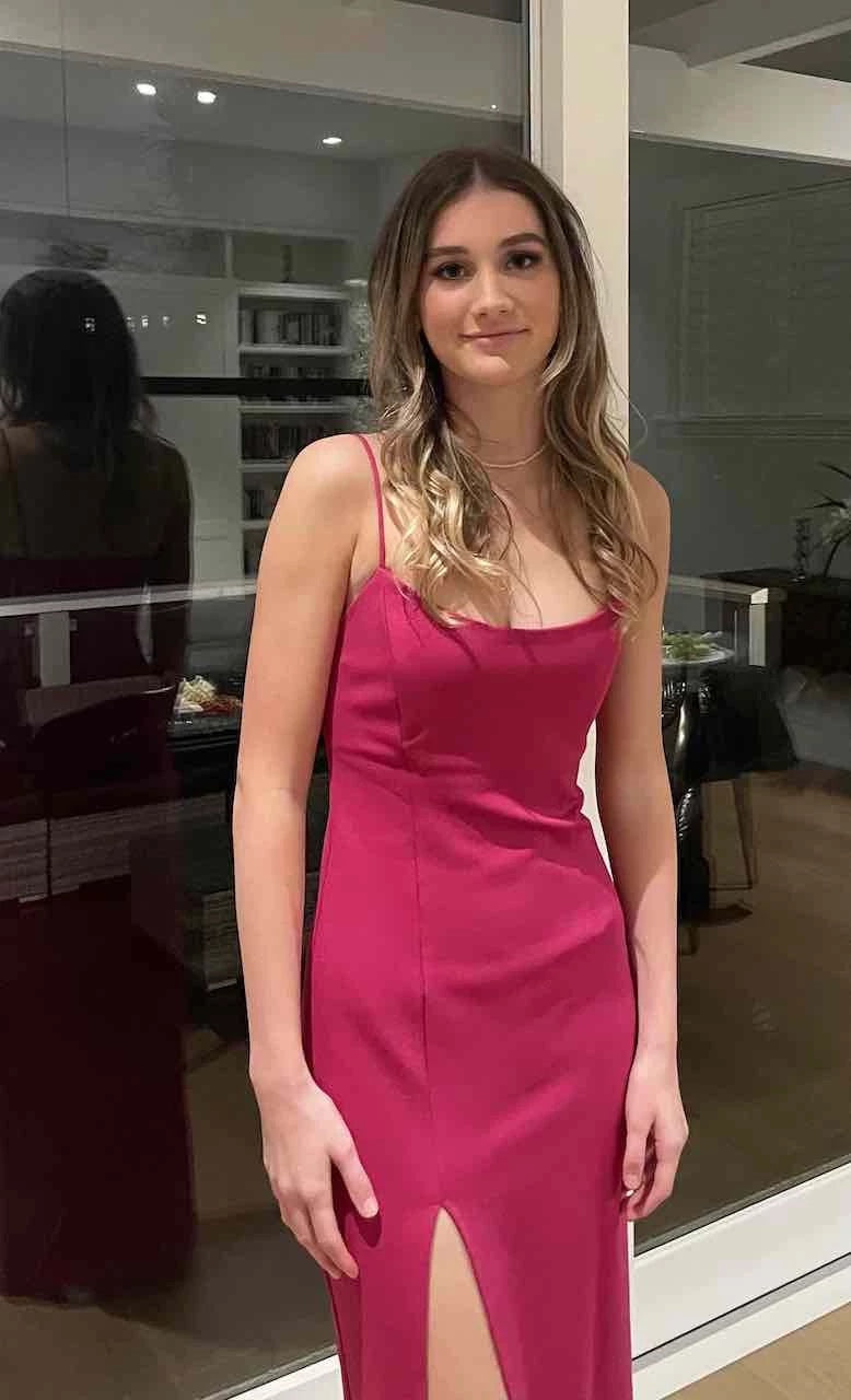 Lexi Tory Magenta Dress close up