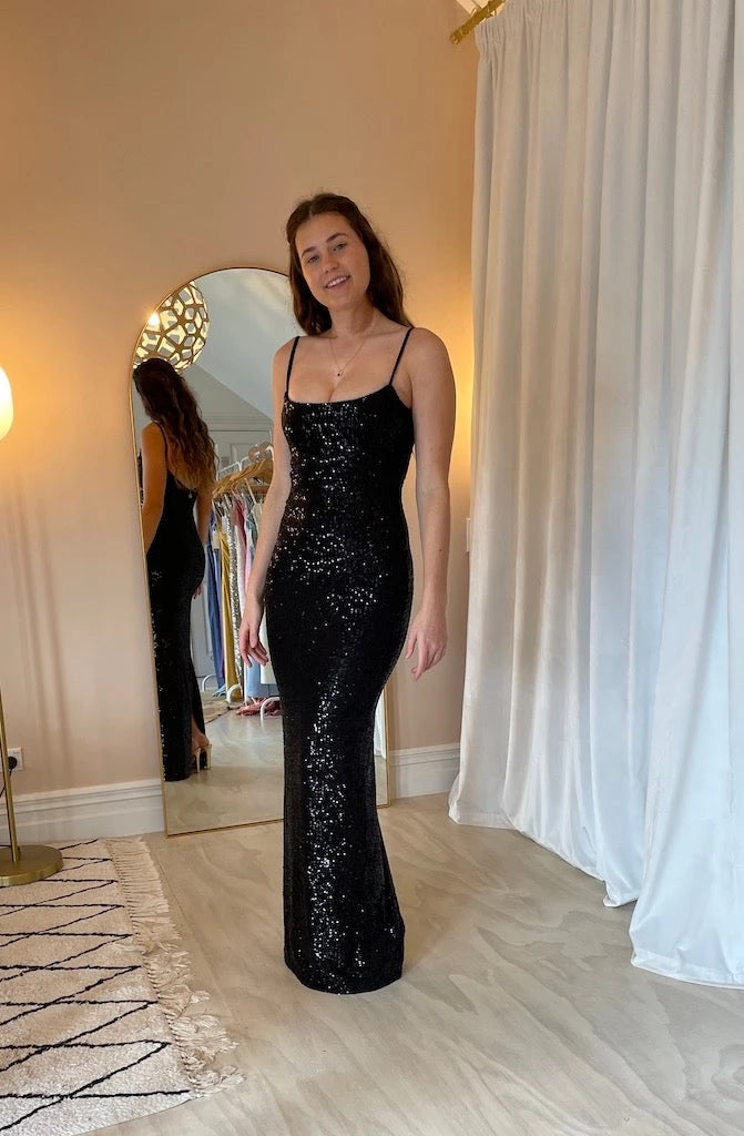 Nookie Lovers Gown Black Sequin for Rent NZ