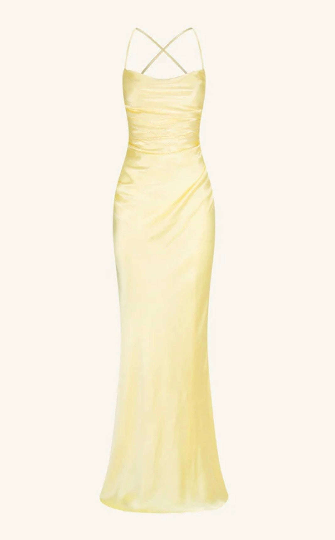 La Lune Lace Back Maxi Dress - Lemon