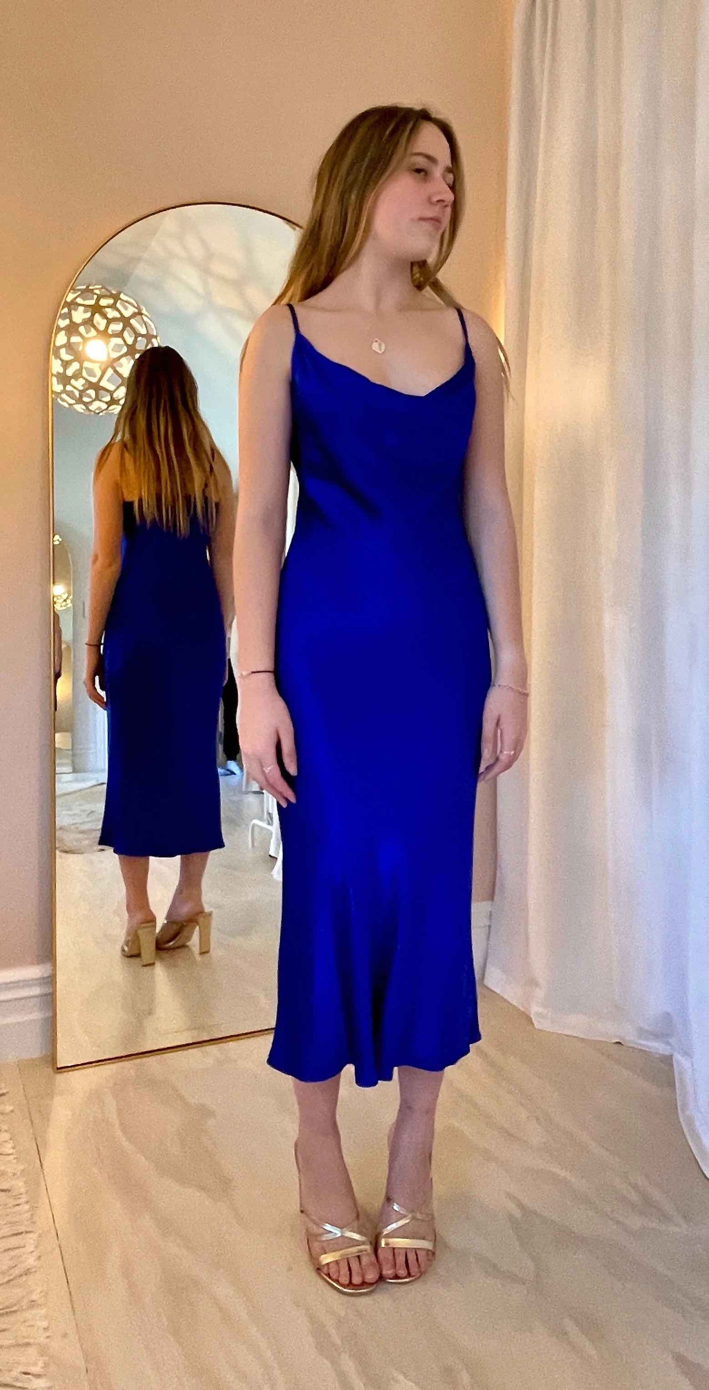 Shona Joy Mia Bias Cowl Dress Cobalt Blue