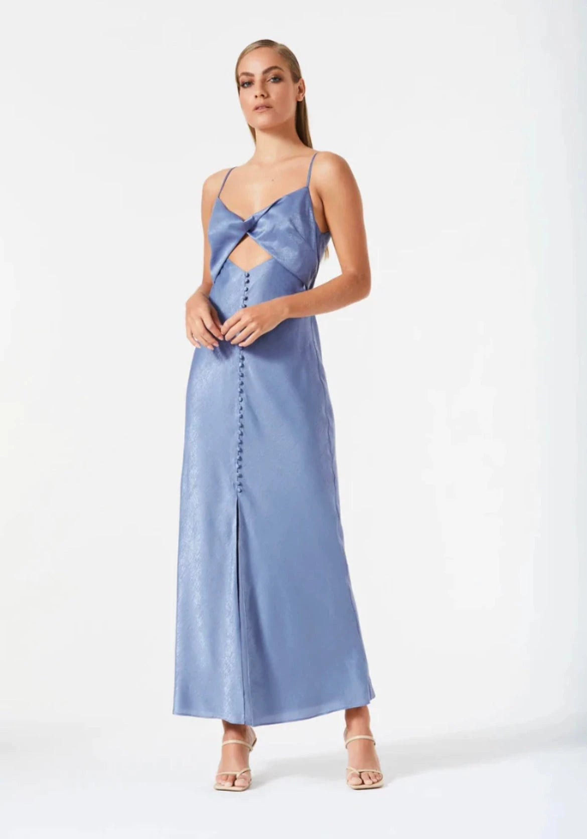 Front split top midi dress