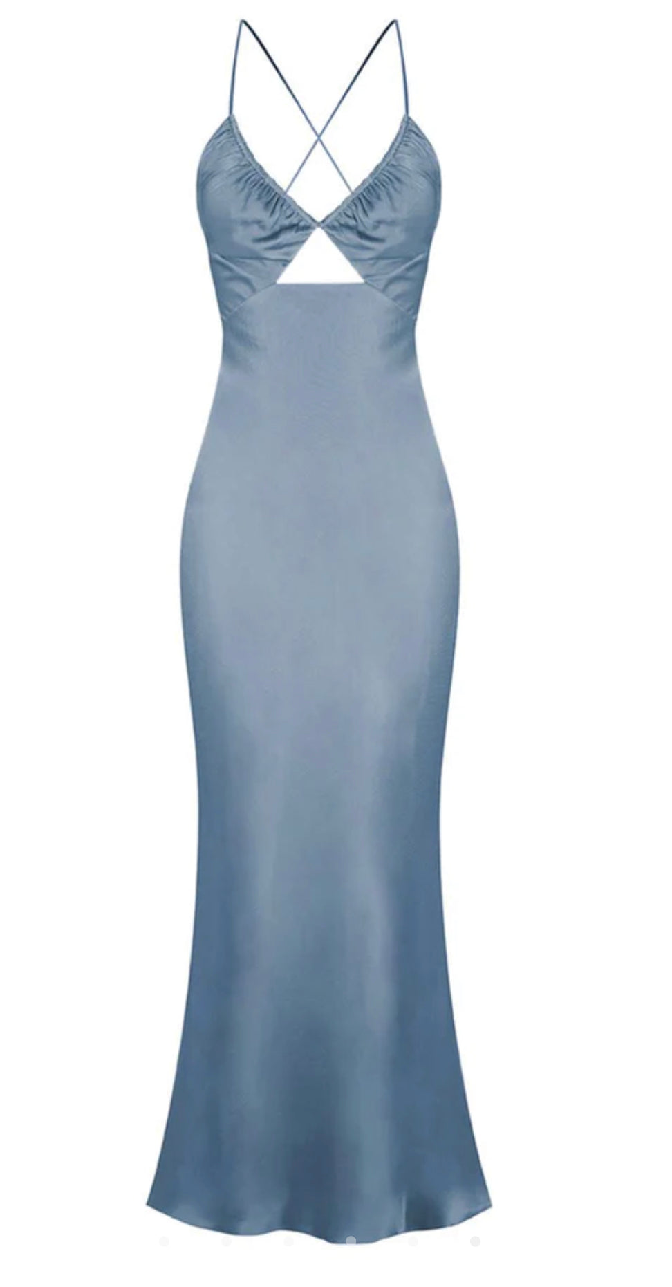 La Lune Ruched Bodice Dress - Blue Smoke