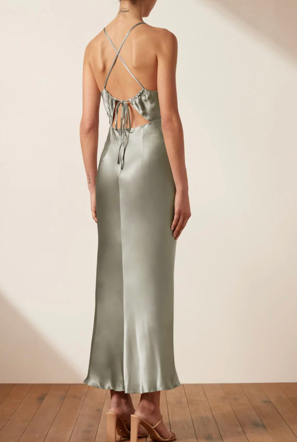 La Lune Ruched Bodice Dress - Sage