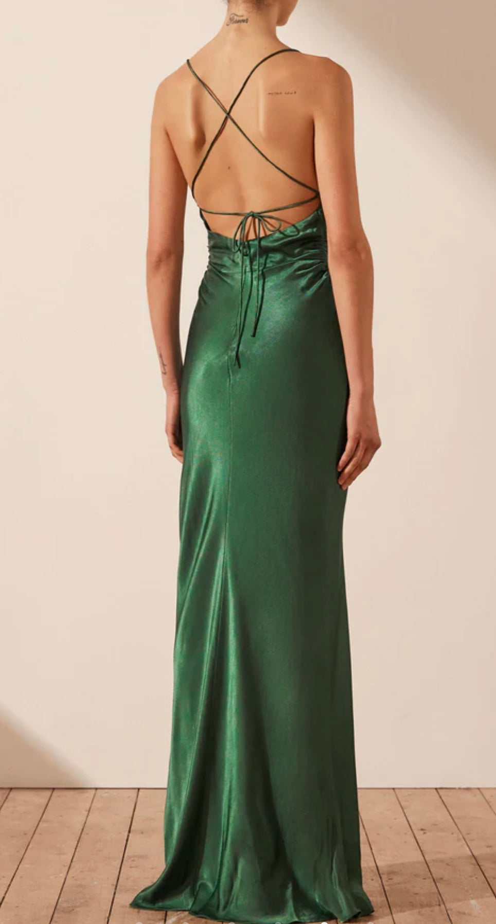 Shona Joy Angelica Dress Basil Rear view