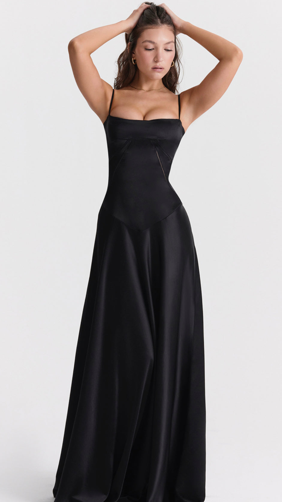 black dress house of cb 'Mademoiselle' Black Tulle Midi Dress