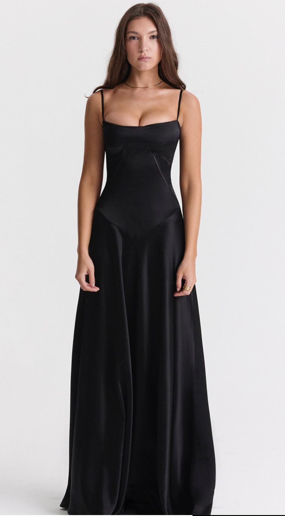 house of cb black satin dress Clothing : Midi Dresses : 'Fiorella' Black Satin Corset Midi Dress
