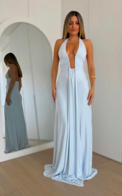 Jennifer Cupro Dress - Skywriting Blue