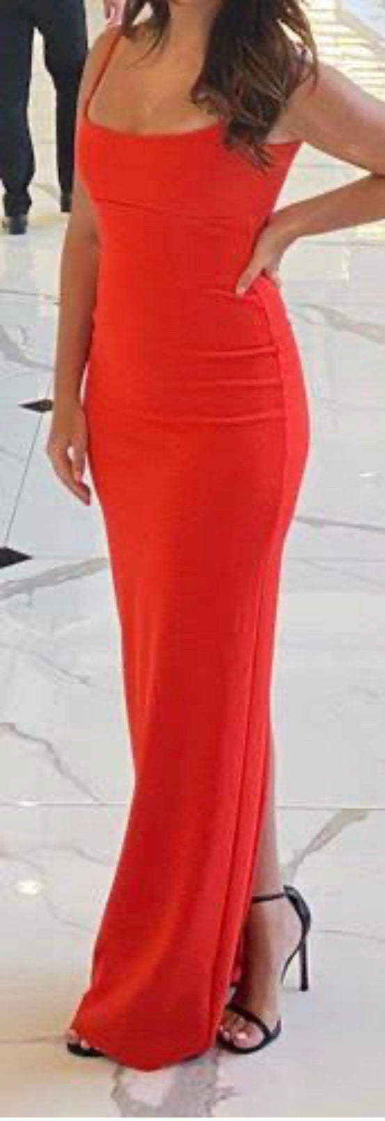 Nookie Bailey Cherry red maxi ball dress, available to rent in Auckland, NZ