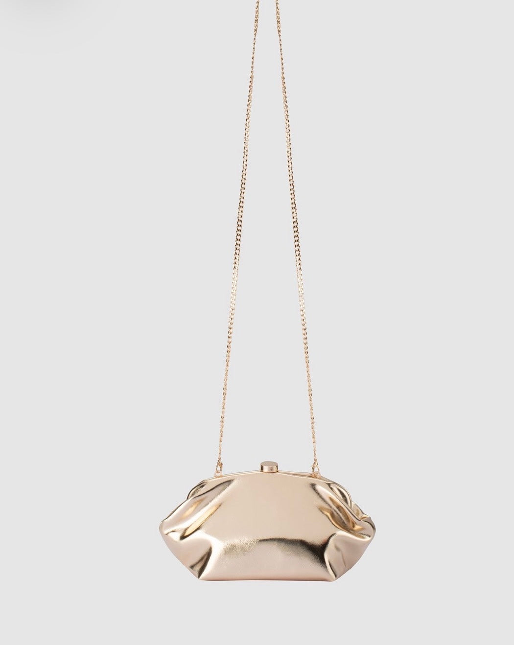 Olga Berg Tally Metallic Clutch Bag - Gold