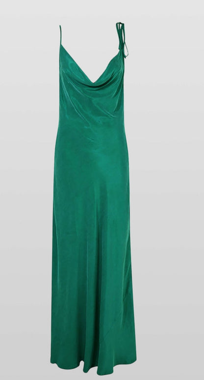 Green Rat and Boa Ophelia dress on a light gray background