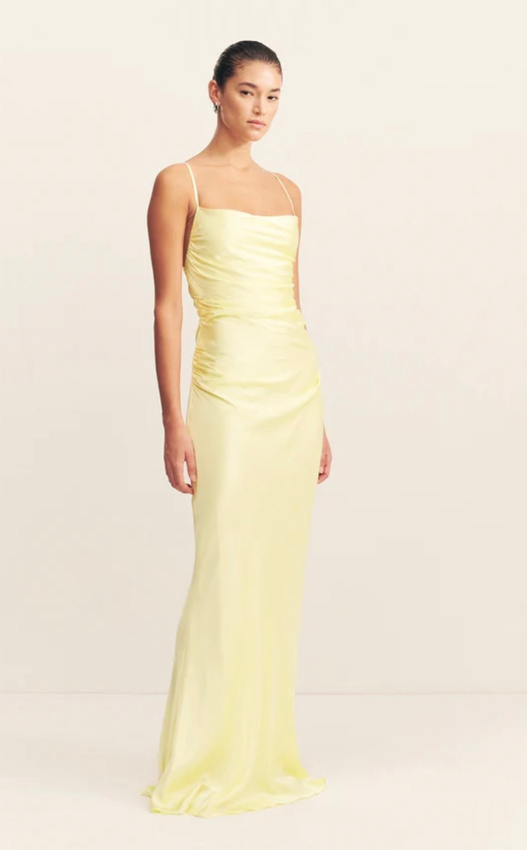 La Lune Lace Back Maxi Dress - Lemon