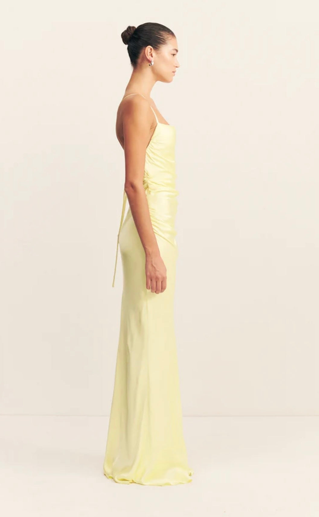 La Lune Lace Back Maxi Dress - Lemon