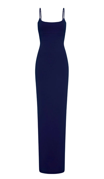 Nookie Bailey Gown Navy Front View of product on white background. Dress only no model