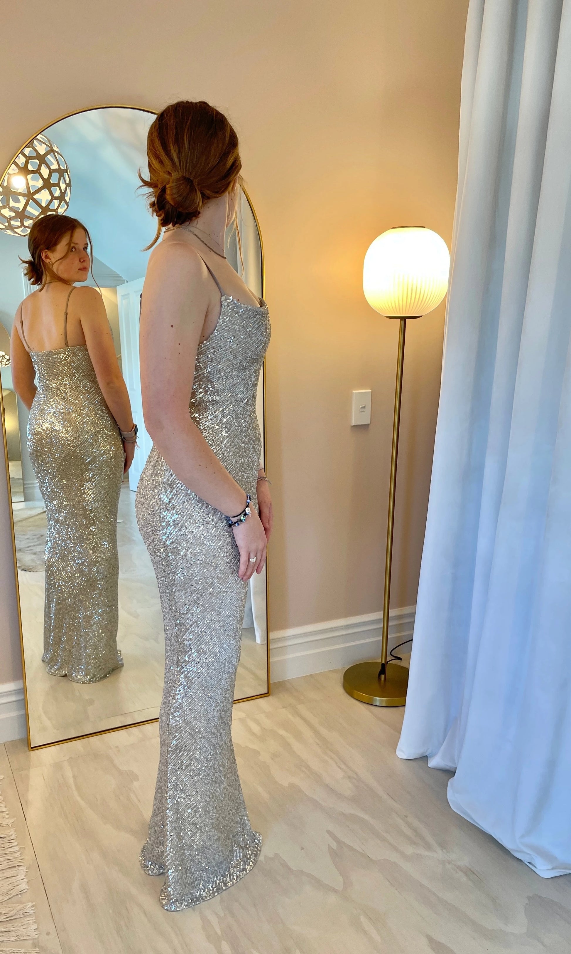 Silver sparkly maxi sales dress