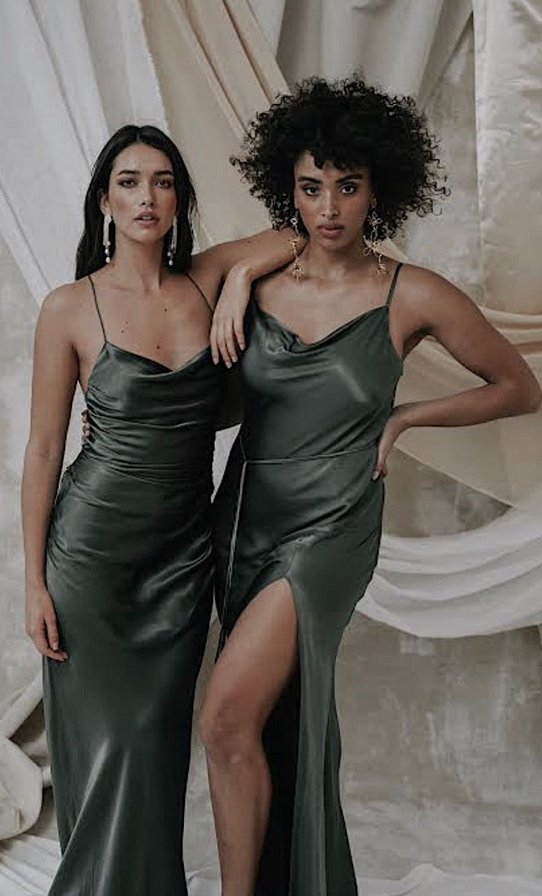 Shona Joy - La Lune Lace Back Dress Olive The Social Wardrobe Shona Joy - La Lune Lace Back Dress Olive The Social Wardrobe